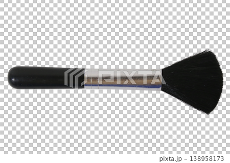 Makeup brush with black bristles and handle isolated on transparent background. Makeup brush with black bristles and handle isolated on transparent background. 138958173