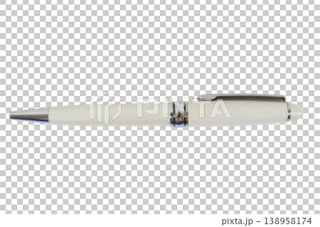 White elegant ballpoint pen isolated on transparent background White elegant ballpoint pen isolated on transparent background 138958174