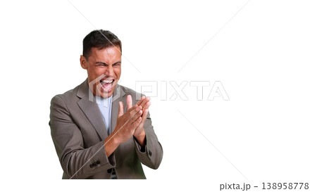 Businessman rubbing hands with ambitious expression, transparent background Businessman rubbing hands with ambitious expression, transparent background 138958778
