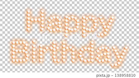 Happy Birthday logo with orange glowing rhinestones or gemstones Happy Birthday logo with orange glowing rhinestones or gemstones 138958810