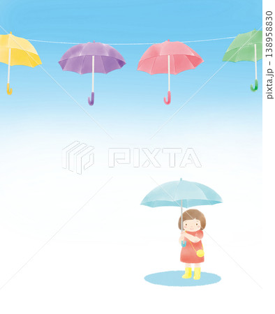 アンブレラスカイと女の子のイラスト アンブレラスカイと女の子のイラスト 138958830