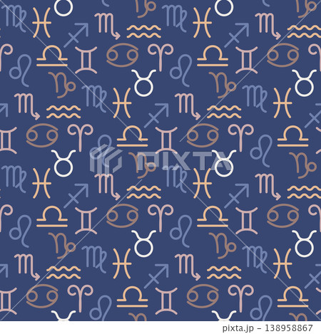 zodiac signs seamless pattern 138958867
