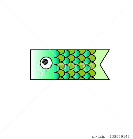 緑色こいのぼりイラスト 138959142