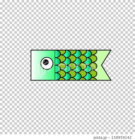 緑色こいのぼりイラスト 138959142