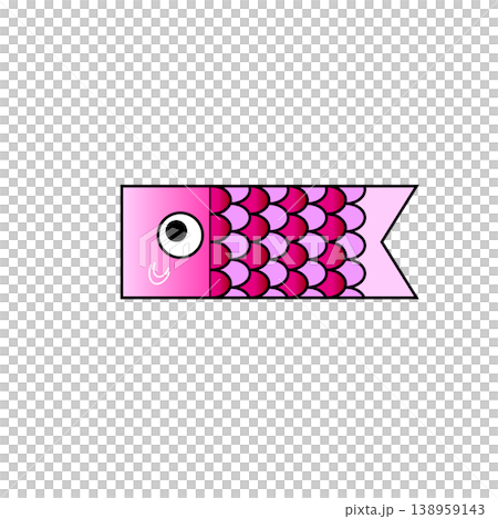 Pink carp streamer illustration Pink carp streamer illustration 138959143