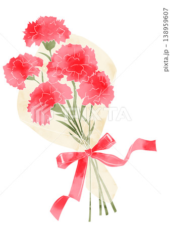 かわいいカーネーションの花束 かわいいカーネーションの花束 138959607