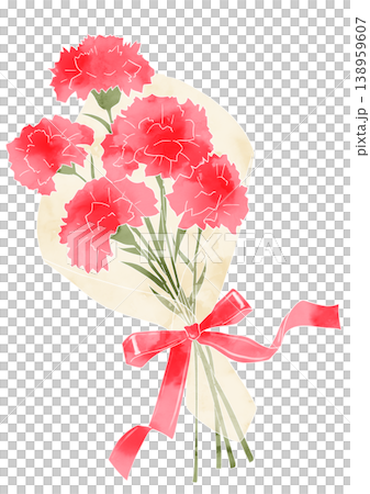 かわいいカーネーションの花束 かわいいカーネーションの花束 138959607