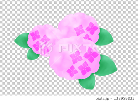 粉紅色的繡球花插圖 138959833