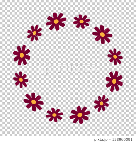 Circular frame of chocolate cosmos Circular frame of chocolate cosmos 138960091