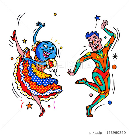 Cartoon Couple Dancing Cartoon Couple Dancing 138960220