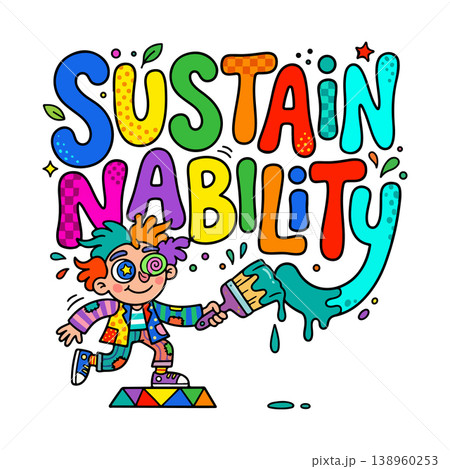 Sustainability Clown Painting 138960253