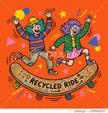 Recycled Ride Illustration 138960297