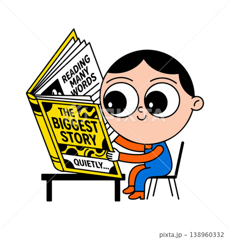 Boy Reading 'The Biggest Story' Boy Reading 'The Biggest Story' 138960332