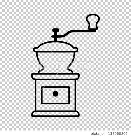 Simple coffee grinder line icon Simple coffee grinder line icon 138960805