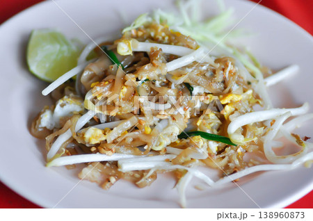 stir fried noodles or pad thai , noodles without soup or Thai food stir fried noodles or pad thai , noodles without soup or Thai food 138960873