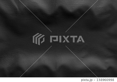Wavy texture dark faux leather material fabric vintage background abstract black pattern 138960998