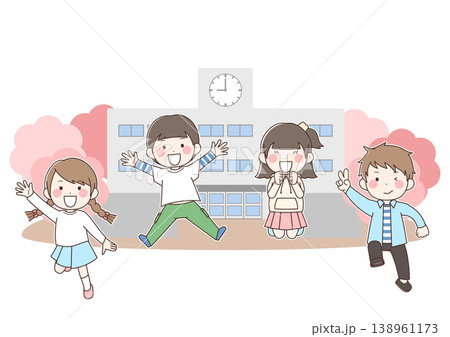 いろいろなポーズの子どもたち 138961173