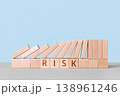 Wooden blocks on a table with the word risk. Risk assessment crisis concept. Financial analysis solution, real estate business management. Plan to stop economic risk. 138961246