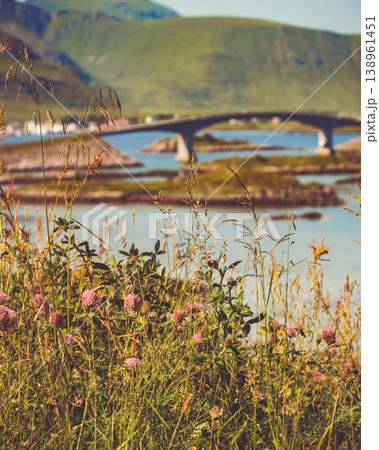 Road and bridge over sea., Lofoten Norway Road and bridge over sea., Lofoten Norway 138961451