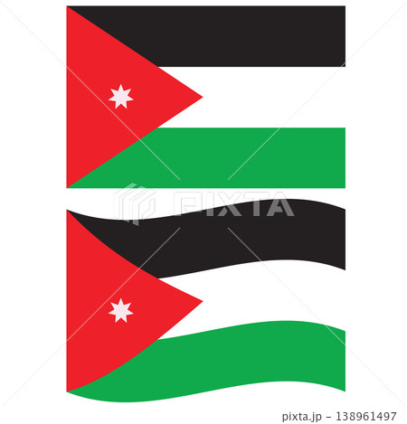 flag of Jordan on white background. Jordan country flag. flat style. flag of Jordan on white background. Jordan country flag. flat style. 138961497