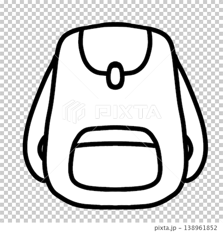 Backpack illustration icon (black and white / simple / for school / bag material) Backpack illustration icon (black and white / simple / for school / bag material) 138961852