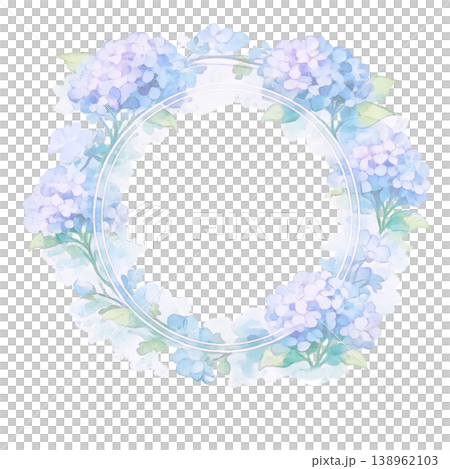 水彩繡球花圈（透明） 138962103
