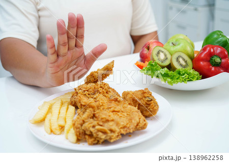 Junk food no good health eating for diet. 138962258
