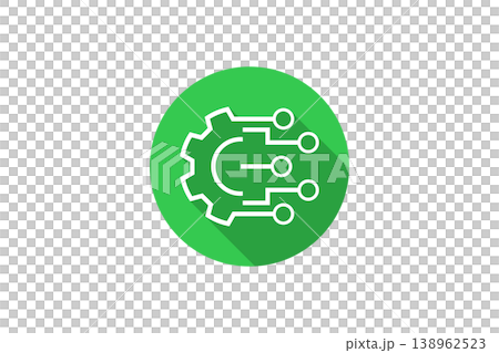 Green Technology Gear Icon With Circuit Connections Representing Automation, Digital Integration And Network Systems Green Technology Gear Icon With Circuit Connections Representing Automation, Digital Integration And Network Systems 138962523