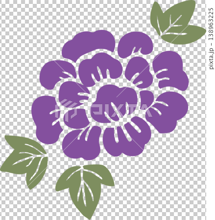 Peony Japanese Pattern Vector Illustration, Kimono Pattern Style Flat Design, Pattern Material 138963225