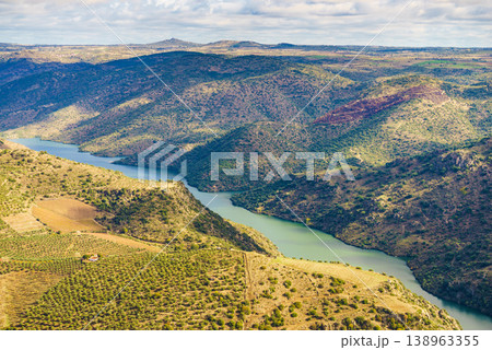 Douro river. Border between Portugal and Spain. Douro river. Border between Portugal and Spain. 138963355