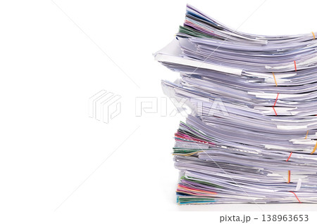 Stack of Documents isolated on white background. 138963653