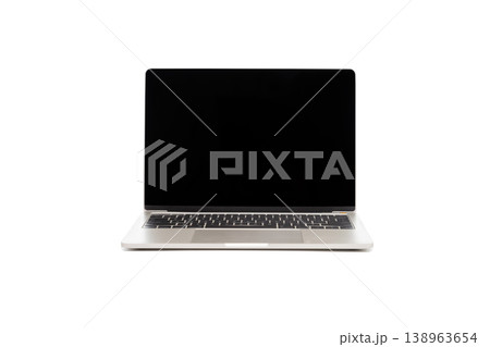 Isolated laptop with empty screen on white background. Isolated laptop with empty screen on white background. 138963654
