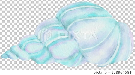 watercolor blue seashell with transparent background watercolor blue seashell with transparent background 138964581