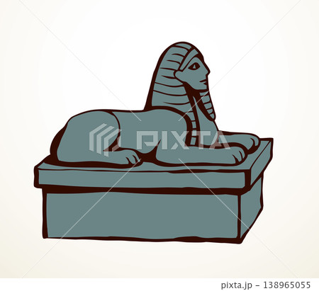 Vector drawing. Egyptian sphinx monument 138965055