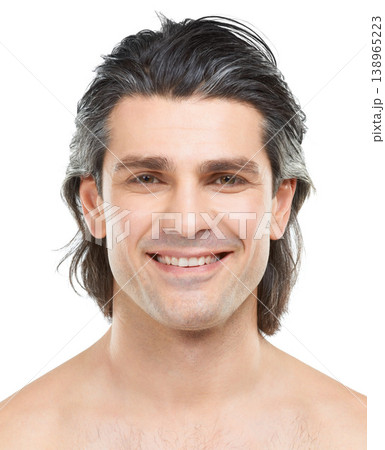Skincare. happy and portrait of mature man in studio for cosmetics, spa treatment and grooming. Dermatology, beauty and face of isolated person for wellness, health and self care on white background Skincare. happy and portrait of mature man in studio for cosmetics, spa treatment and grooming. Dermatology, beauty and face of isolated person for wellness, health and self care on white background 138965223