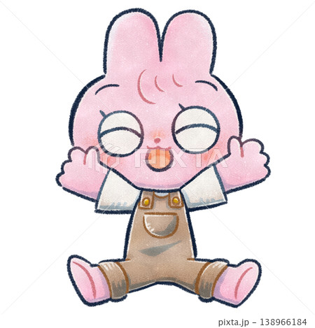 笑顔なうさぎのデフォルメ全身ラスターイラスト 笑顔なうさぎのデフォルメ全身ラスターイラスト 138966184