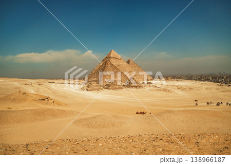 View Of The Pyramids Under The Blue Sky 138966187