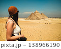 Woman Attracted By The Beauty Of The Pyramids 138966190