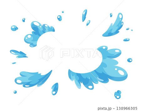 斜め上から見た水の爆発のイラスト素材 斜め上から見た水の爆発のイラスト素材 138966305