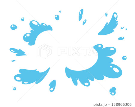 斜め上から見た水の爆発のイラスト素材_シンプル 138966306