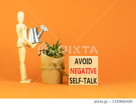 Avoid negative self-talk symbol. Concept words Avoid negative self-talk on beautiful wooden blocks. Beautiful orange background. Business psychology avoid negative self-talk concept. Copy space. Avoid negative self-talk symbol. Concept words Avoid negative self-talk on beautiful wooden blocks. Beautiful orange background. Business psychology avoid negative self-talk concept. Copy space. 138966480
