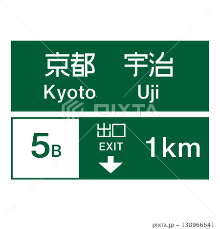 案内標識 車線及び出口の予告 案内標識 車線及び出口の予告 138966641