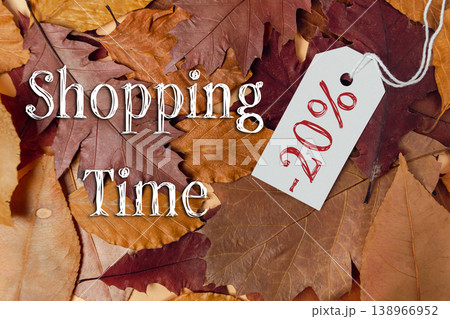 Autumn Shopping Sale with Discount Tag Autumn Shopping Sale with Discount Tag 138966952