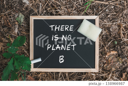 Environmental Awareness Message on Chalkboard 138966987