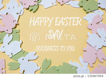 Colorful Easter bunny wreath with a message of Goodness to you Colorful Easter bunny wreath with a message of Goodness to you 138967064