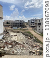 Middle eastern destroyed buildings and debris, ideal for news media 138967098