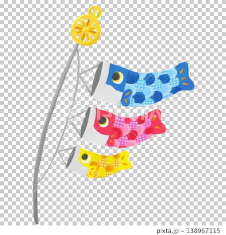Colorful hand-drawn illustration of carp streamers 138967115
