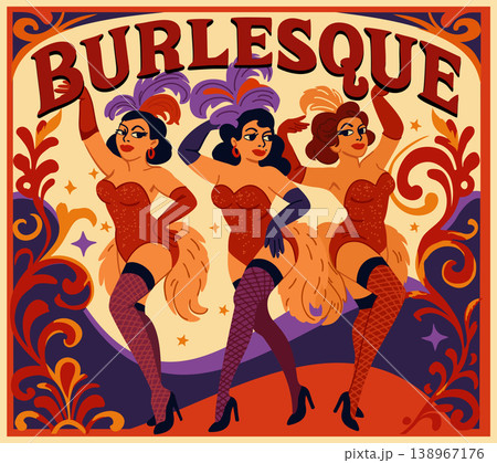 Burlesque. Vector vintage poster with lettering 138967176