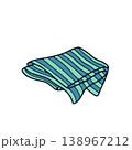 Hand drawn folded tea towel icon vector illustration. Cozy home decor clipart 138967212