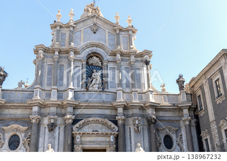 Baroque facade of Saint Agatha church, Catania, Italy Baroque facade of Saint Agatha church, Catania, Italy 138967232